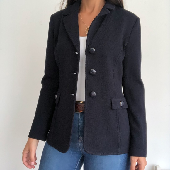 St. John Santana Knit Blazer W Pocket Flap 6